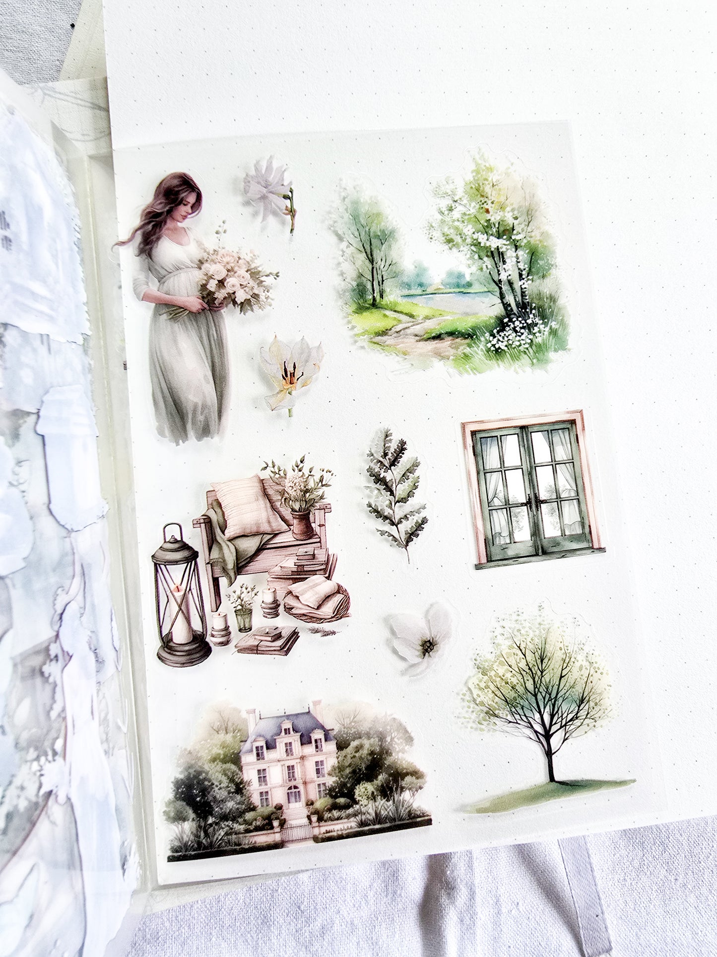 DSB-5348 | Four Seasons Tales Sticker Book | Featuring Vintage-Style Dreamy Aesthetics | 20 Sheets 10.5 * 14.8cm