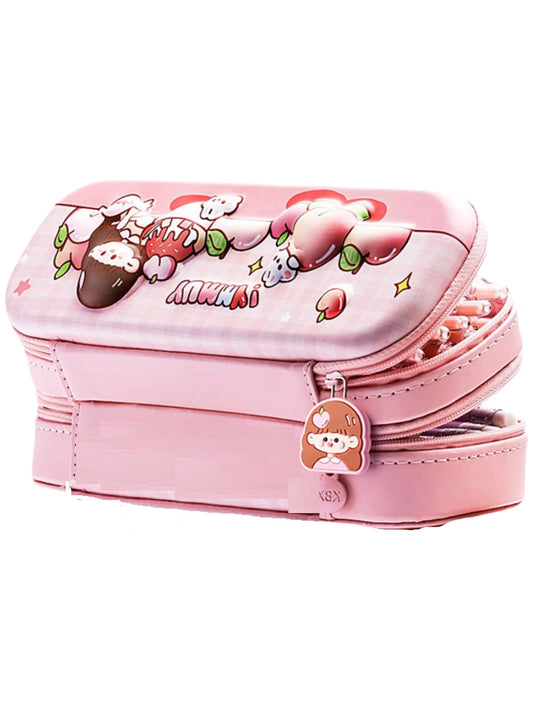 KBX-1062B | Yummy Girl |
Double Layer Space Pencil Case,3D Cover Pencil Zipper Pouch Bag,Compass School Kids Stylish Pen Holder Stationery Box |