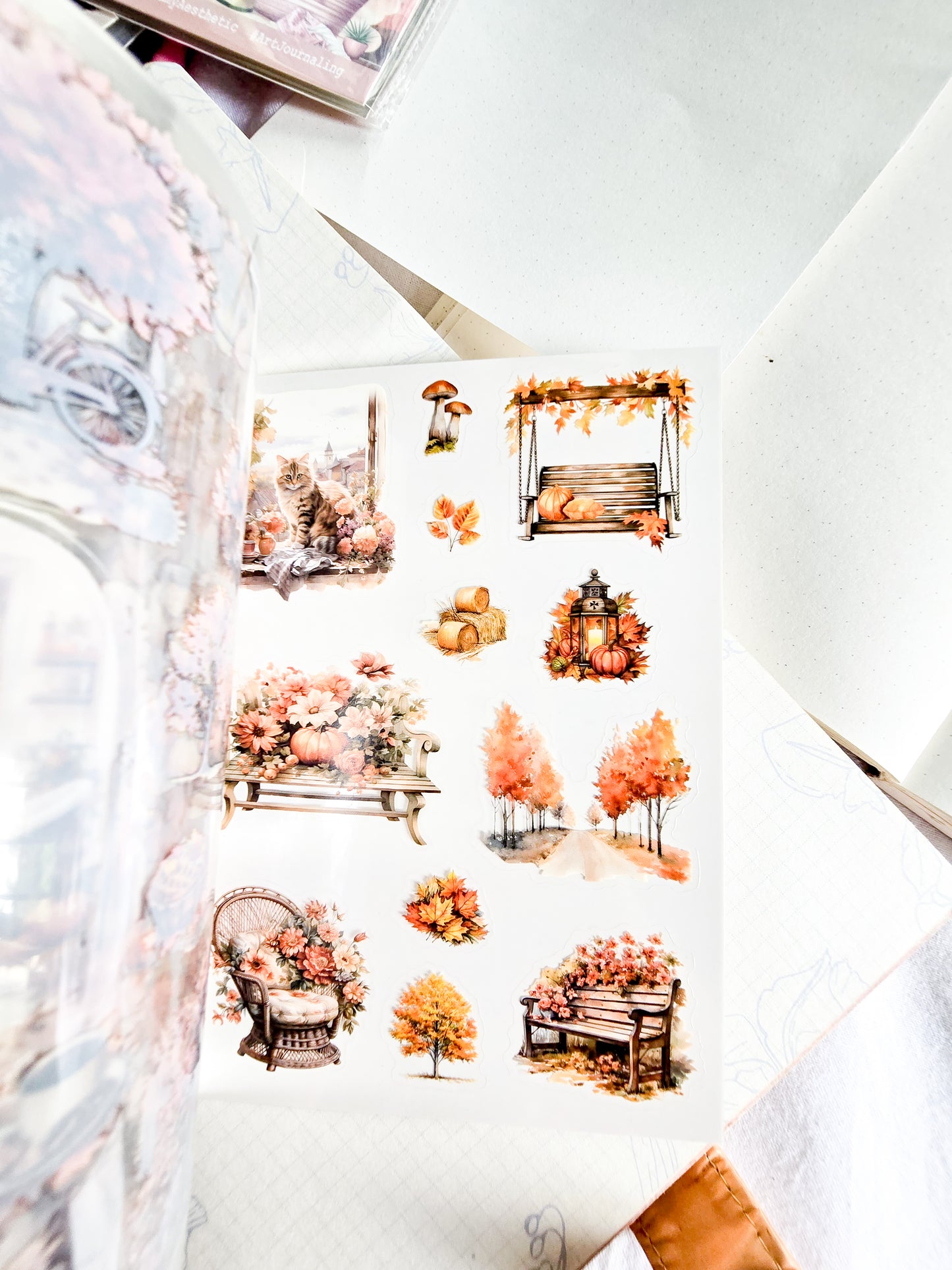 DSB-5350 | Four Seasons Tales Sticker Book | Featuring Vintage-Style Dreamy Aesthetics | 20 Sheets 10.5 * 14.8cm