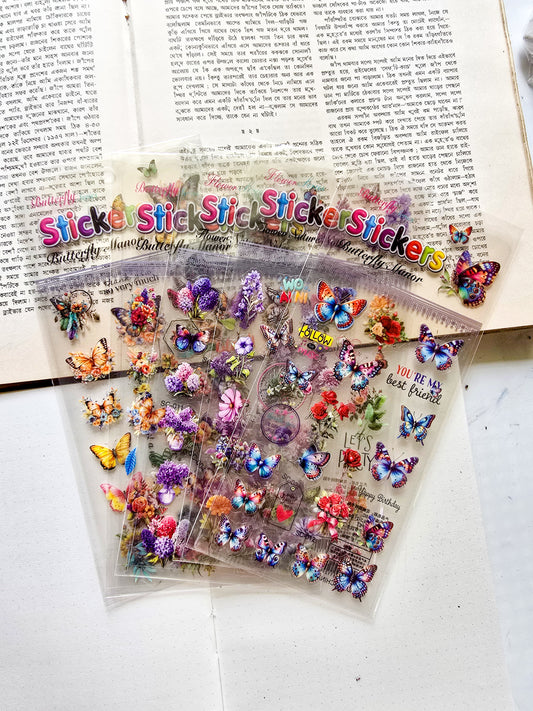 SC-011 | Butterfly Manor 1pcs Transparent PET Sticker | 9.3×21.2cm
