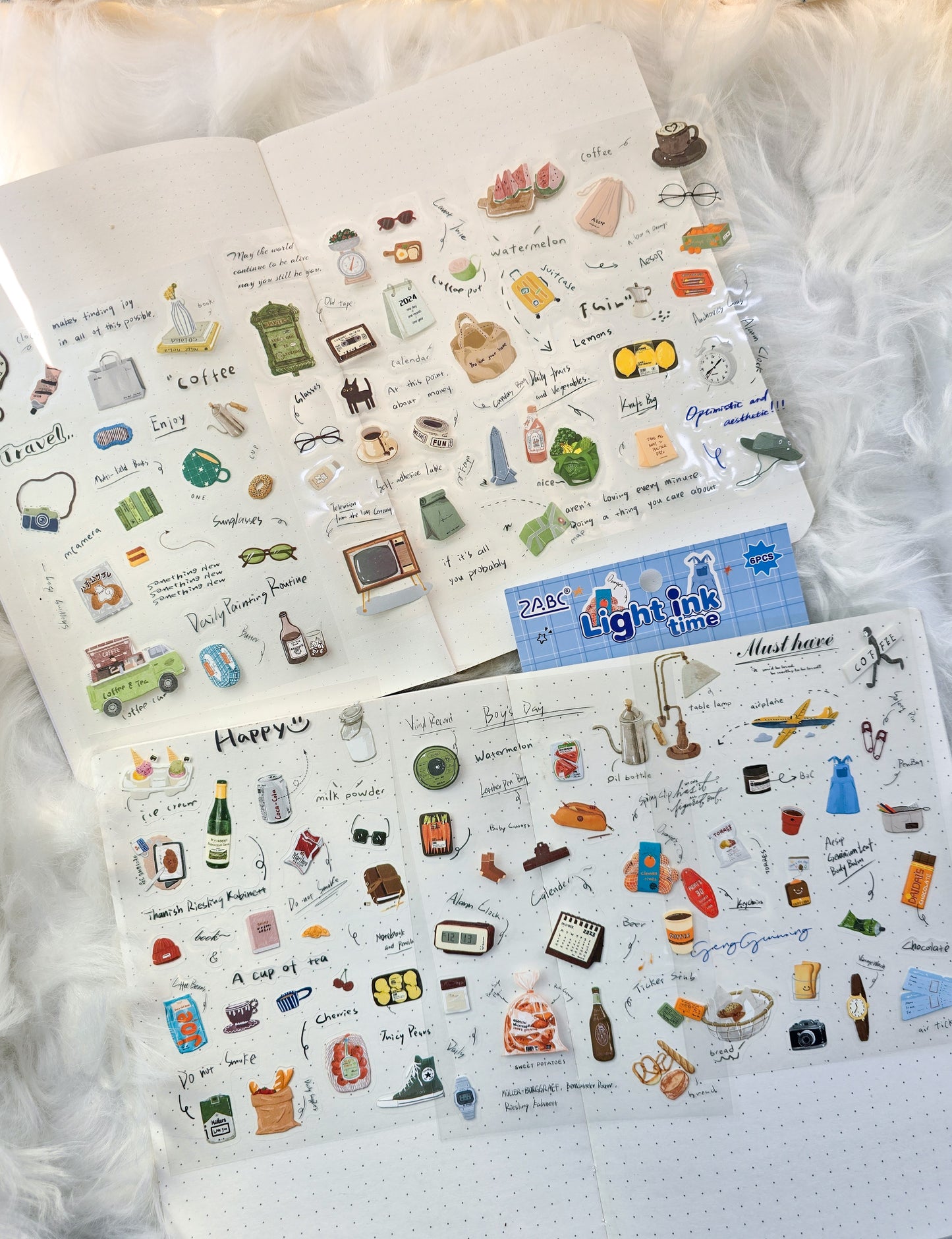 QSMJ402 |G9| LIGHT ink Time | Lifestyle Sticker | 6 Sticker Sheets | Precut