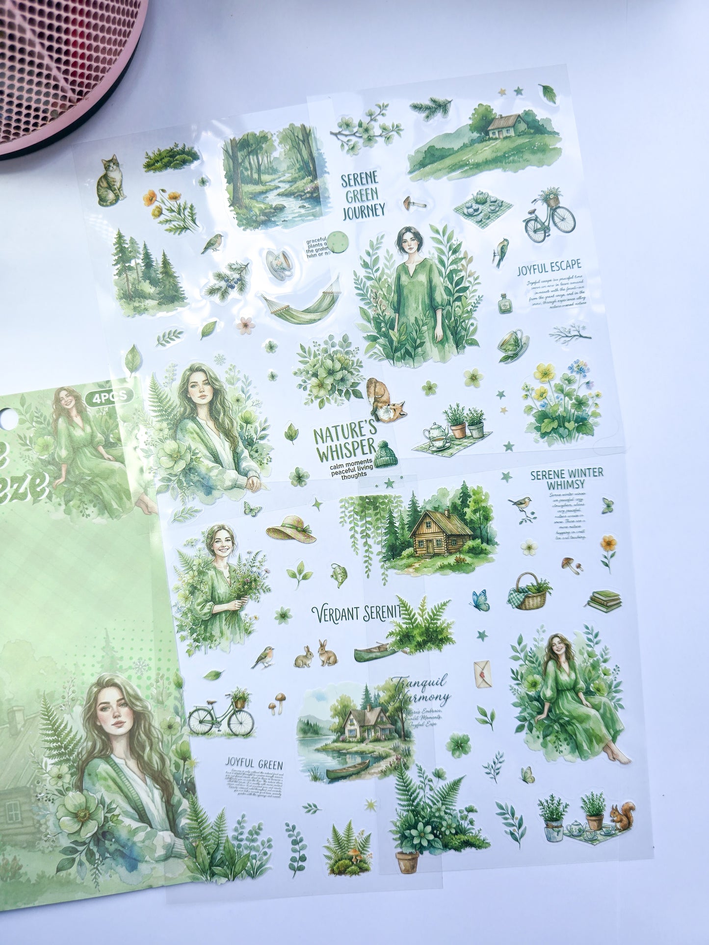 FYQL-605 | Gentle Breeze Girls Flower Aesthetic PET Sticker | 100*150mm
