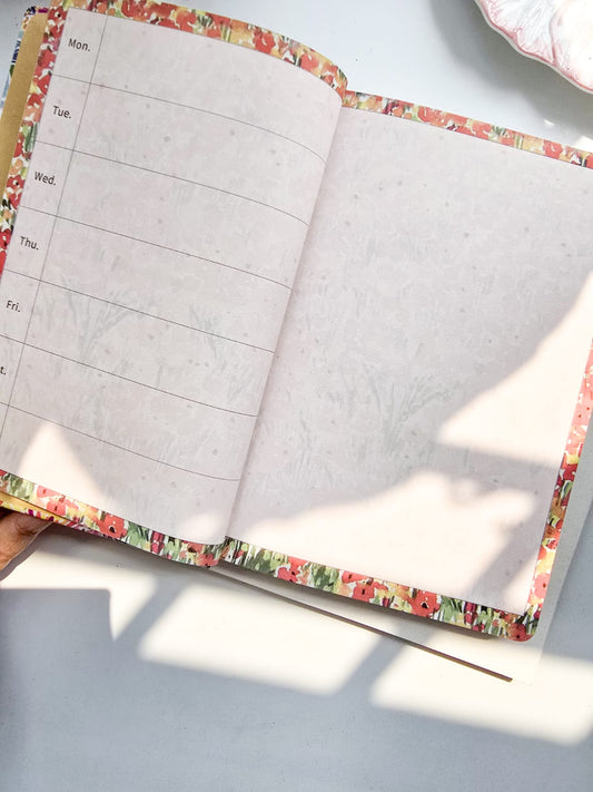 256 pages floral weekly monthly planner notebook | A5 |