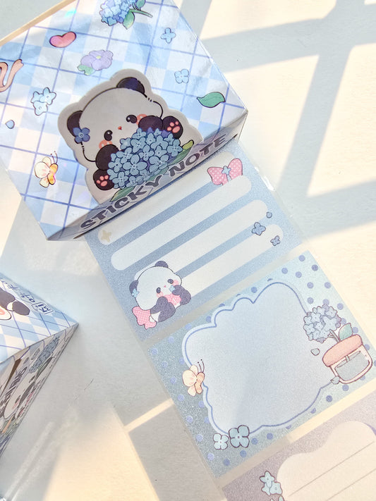 Km2758#3  - 1 pc Kawaii Sticker Roll Blue | 48 pcs Stickers | Pet Transparent Stickers | Panda