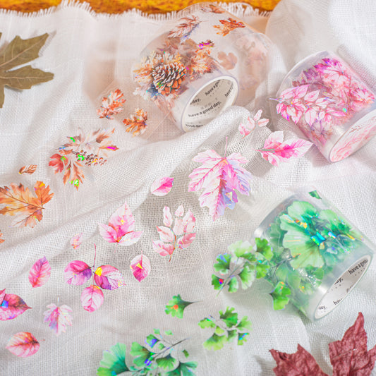 MHD-LYCS003|R-D| Floral Theme Transparent PET Sticker Roll | 40 mm | 2mtr