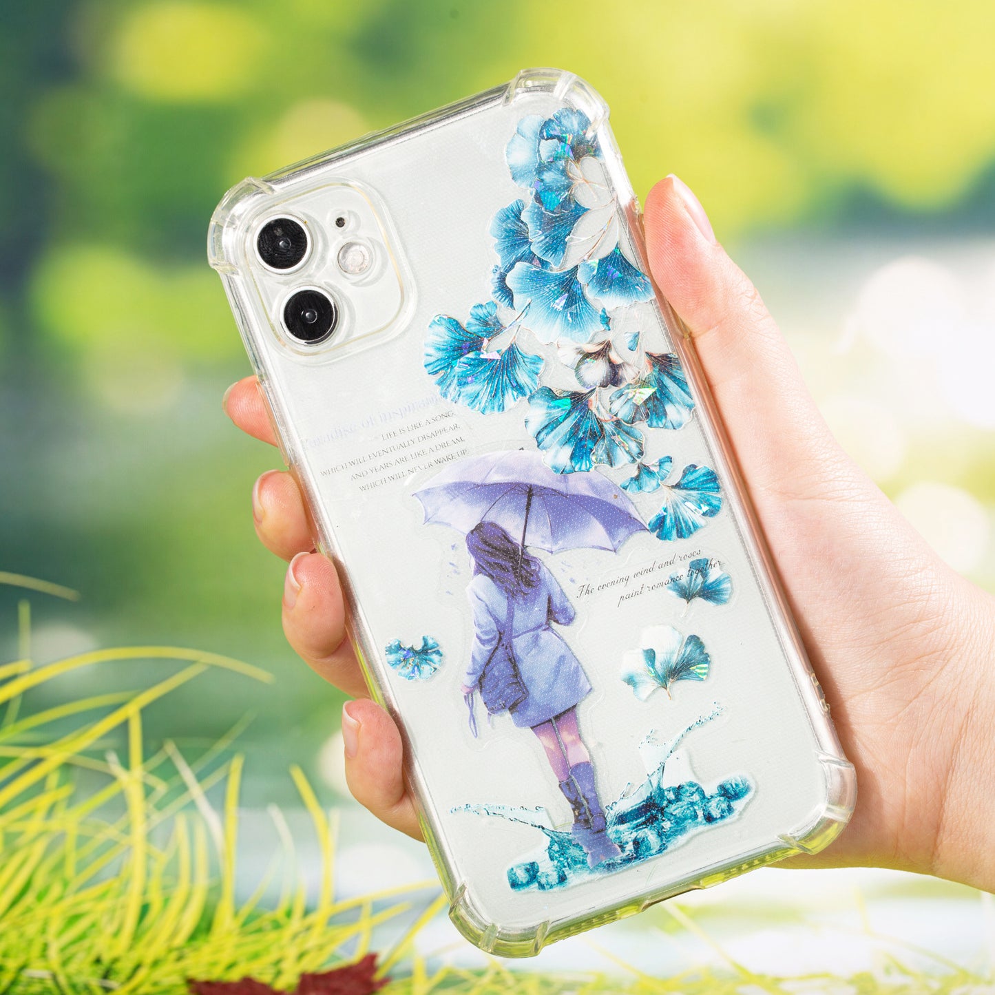 MHD-LYCS003|R-D| Floral Theme Transparent PET Sticker Roll | 40 mm | 2mtr
