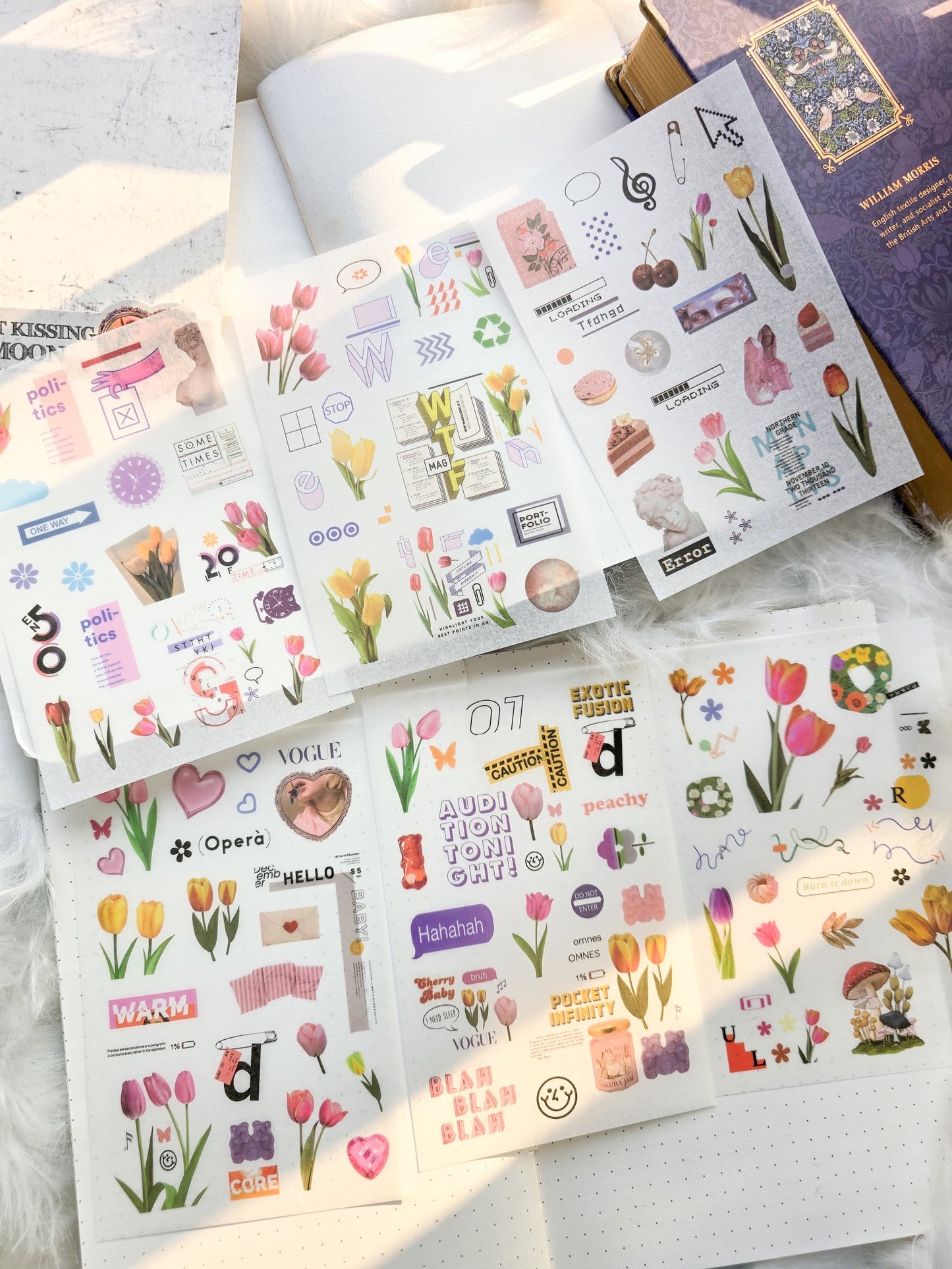 Zjwd604|G9| Sunset Kissing The Moon Deco Sticker  | Pack Of 6 Sheet  150* 100 mm