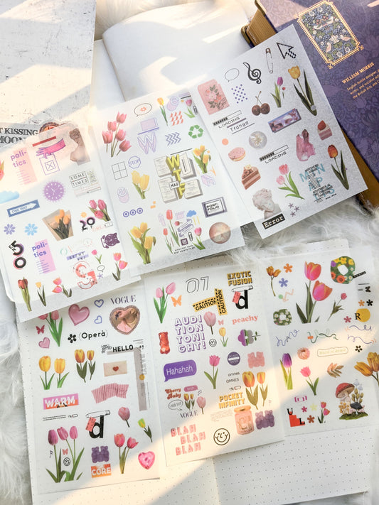 Zjwd604|G9| Sunset Kissing The Moon Deco Sticker  | Pack Of 6 Sheet  150* 100 mm