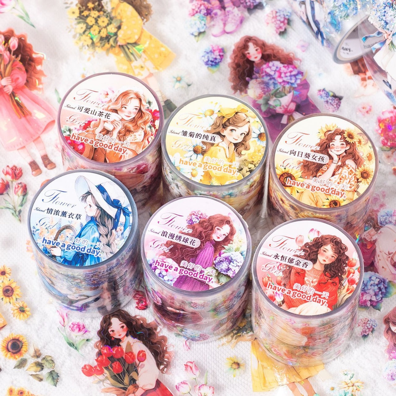 Hdsn006|RC| PET Sticker Roll | Foiled Floral Sticker Collection | Girls Sticker 50mmx2m