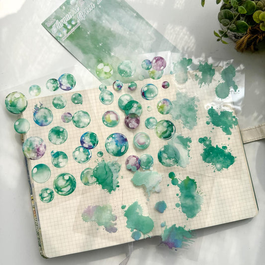 LLTX602|G-1|  pet stickers glass sugar heart series creative cut film stickers handbook material stickers 4 pieces