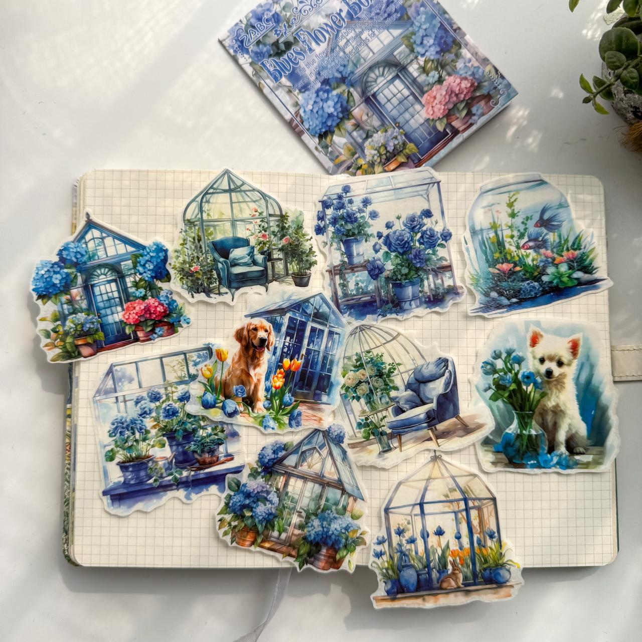 SZHJ605 - sticker pack Flower Path series of creative retro garden landscaping hand account material stickers 10