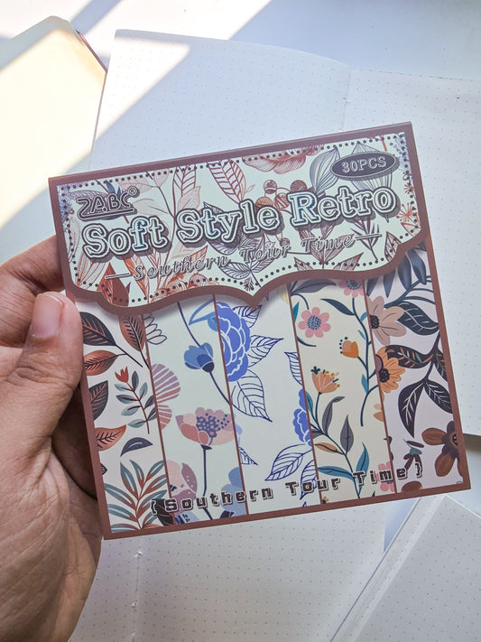 NXSG-601 |G4| Soft Style Retro| Journal Paper| Floral Vintage Paper| Brown Theme|120*120mm 30 Pcs