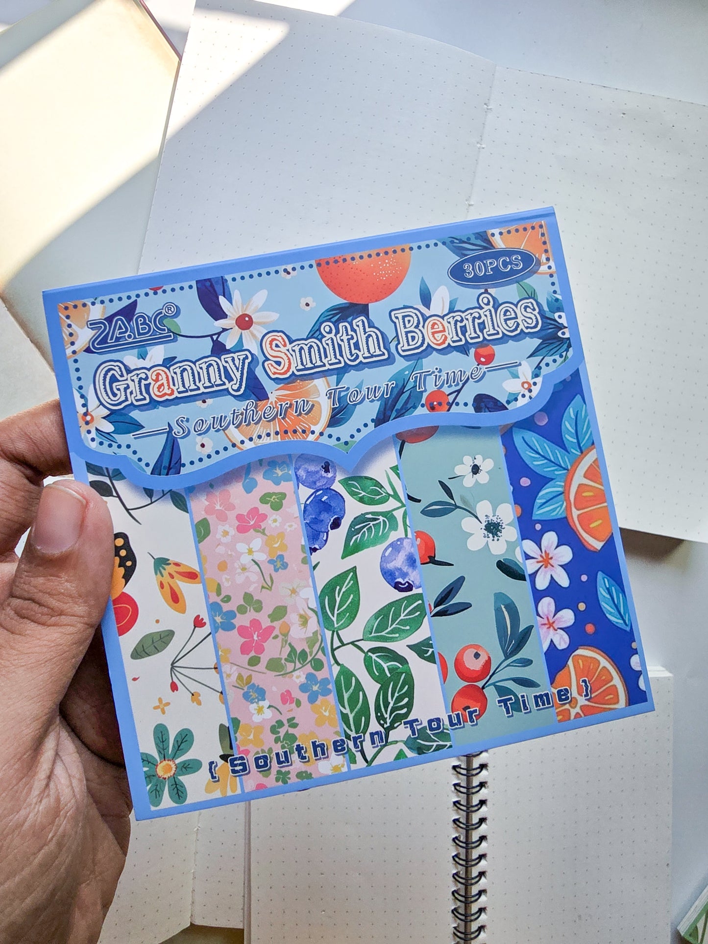 NXSG-603|G-4| Granny Smith Berries| Journal Paper| Floral Vintage Paper| Blue Theme|120*120mm 30 Pcs