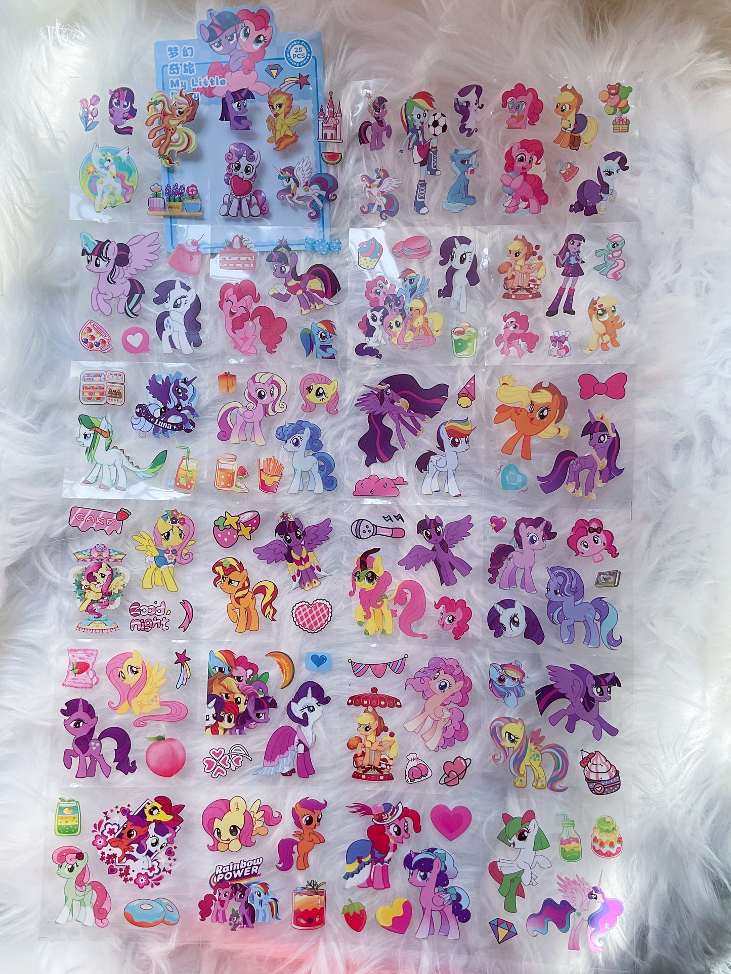 CYD-E #4 My Little Pony| Cute Cartoon Character Transparent Sticker Sheet| 80x80mm Pink Themed