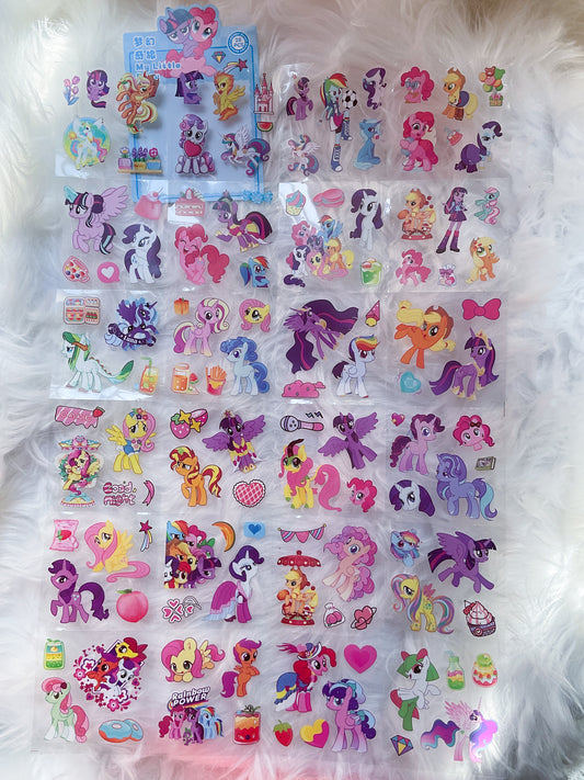 CYD-E #4 My Little Pony| Cute Cartoon Character Transparent Sticker Sheet| 80x80mm Pink Themed
