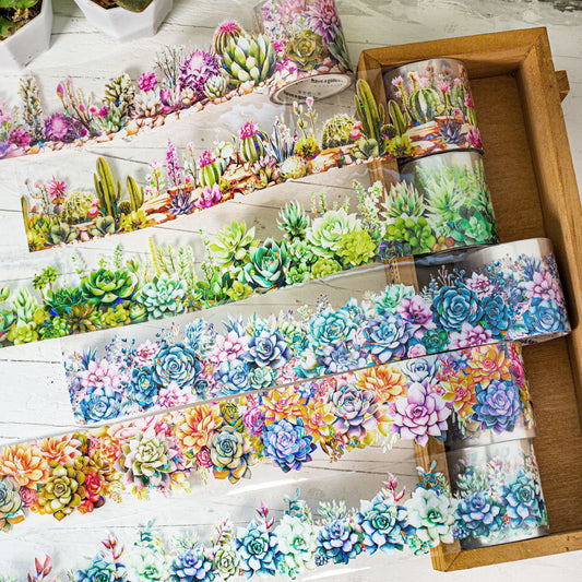MHD-ZRZY002|R-C|-Floral Theme Transparent PET Sticker Roll | 40 mm | 2mtr