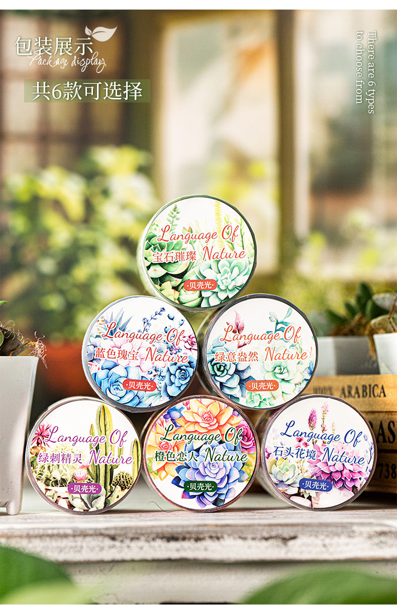 MHD-ZRZY001-Floral Theme Transparent PET Sticker Roll | 40 mm | 2mtr