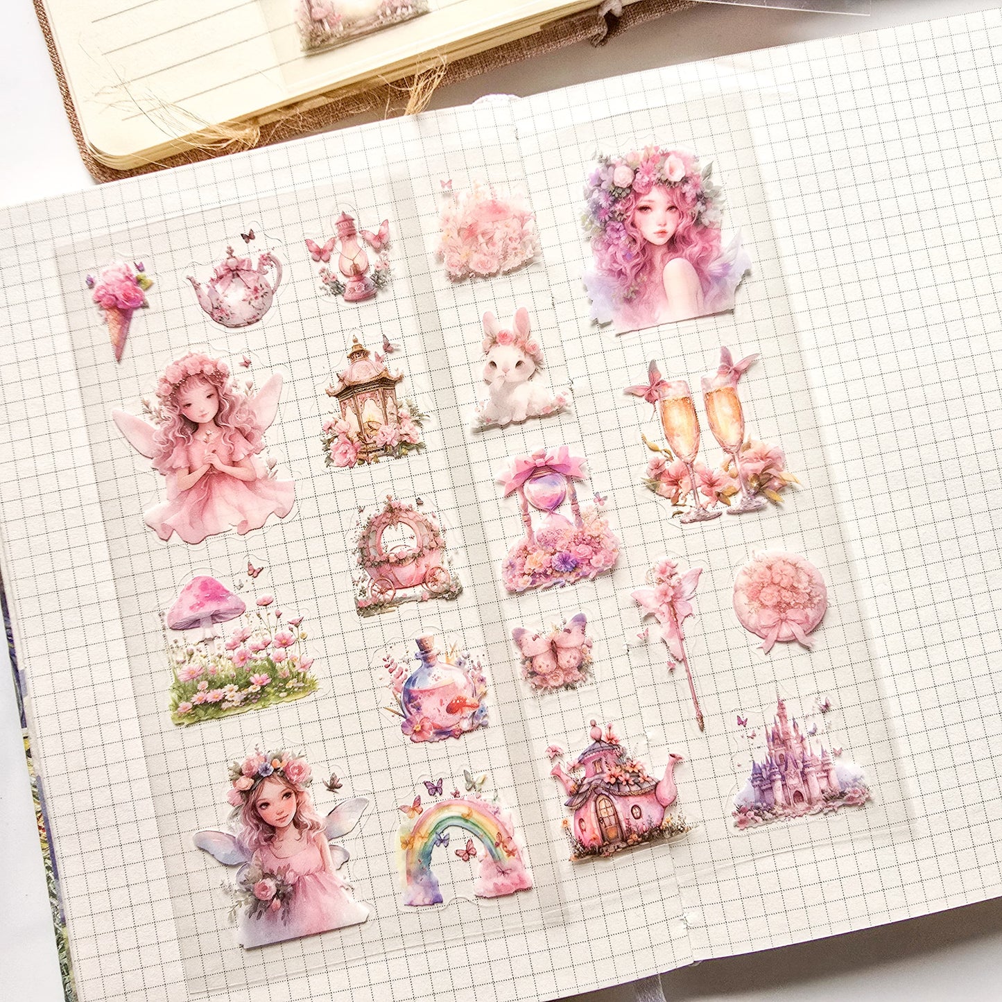 XYHM401|G9| - sticker pack Star Language Flower Dream series retro cut film handbook pet material stickers 6 pieces into 4 types