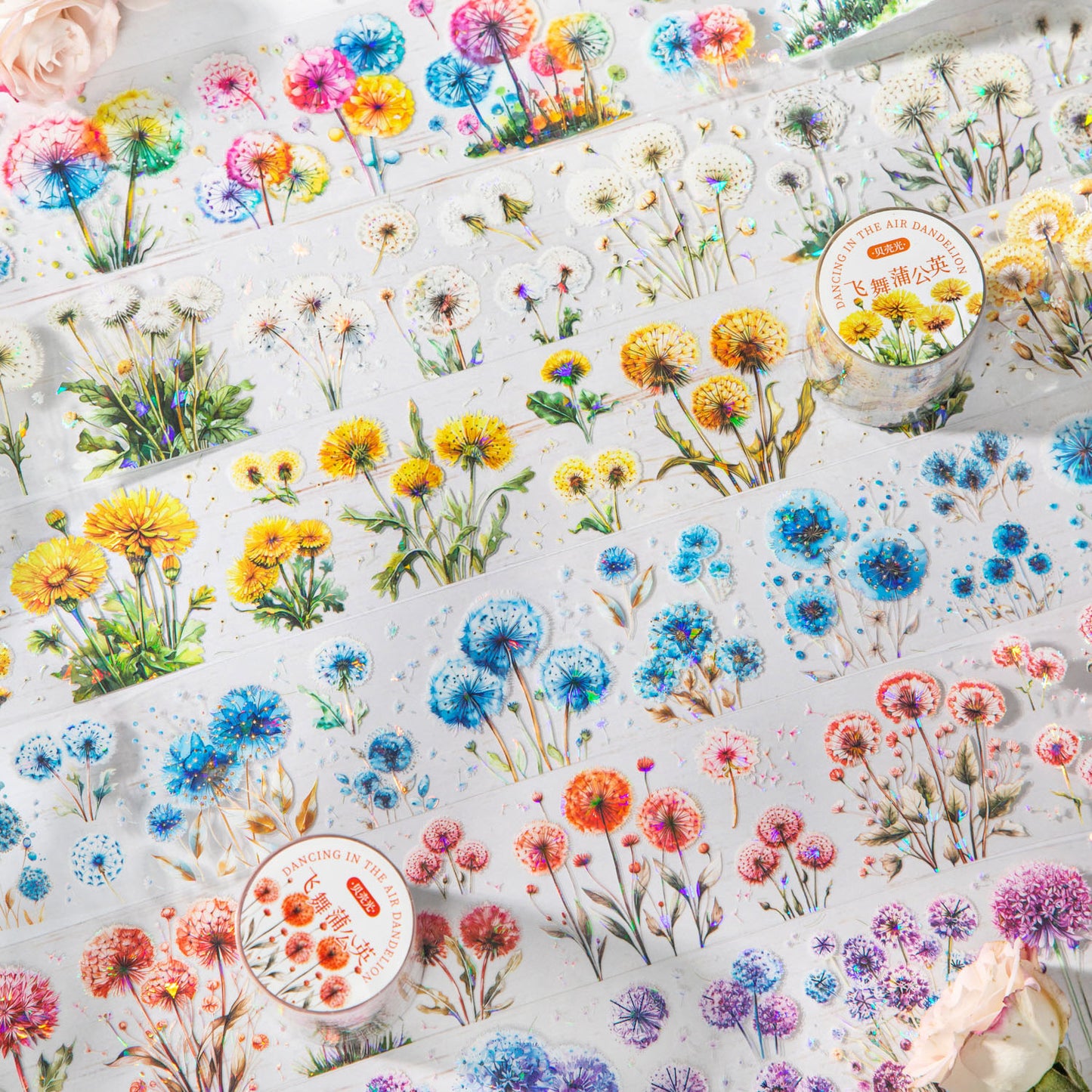 MHD-FWPG001-Floral Theme Transparent PET Sticker Roll | 50 mm | 2mtr
