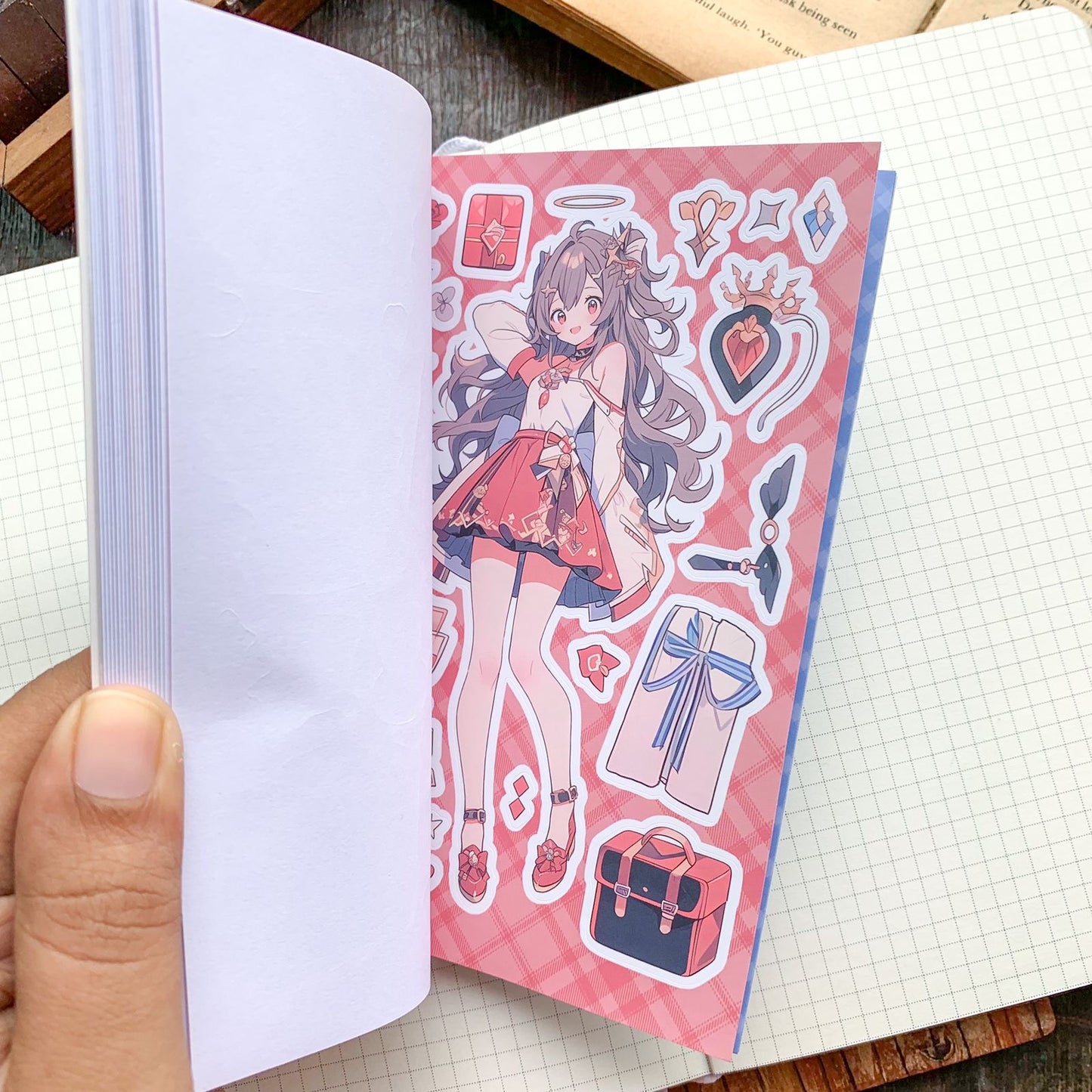 KQ1826|G-7| - Girl Deco Sticker Book | Sticker Book Kawaii Sweet and Gentle Dreaming Angel Girls Multi-colour 20 Sheets  | 105x148 mm