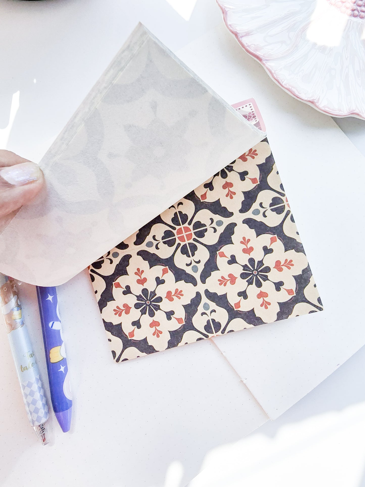 NXSG-606|G-4| South Positive Tiles | Journal Paper| Floral Vintage Paper| Green Theme|120*120mm 30 Pcs