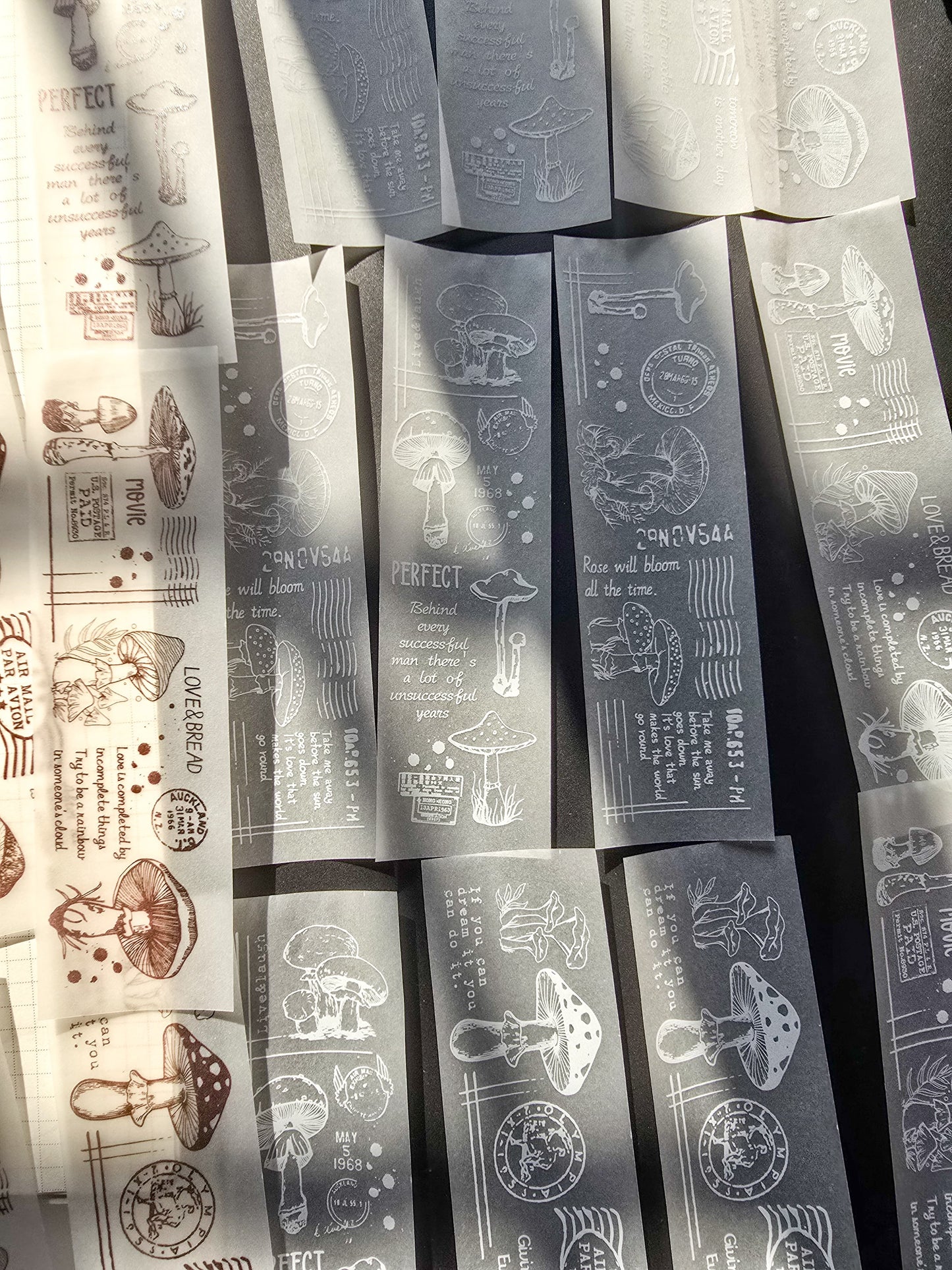 NNHY805|G-4| - sticker this murmur flower series creative retro sulphuric acid paper white ink hand account material 30 sheets into