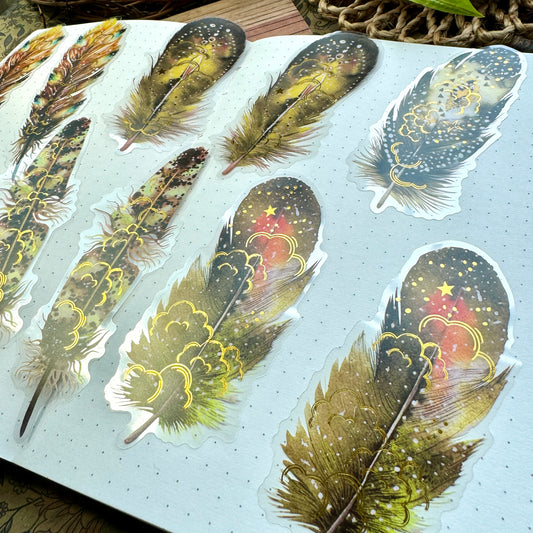 Tz2207zzr -c Transparent Pet sticker  foil Feather collection Big | 10 pc