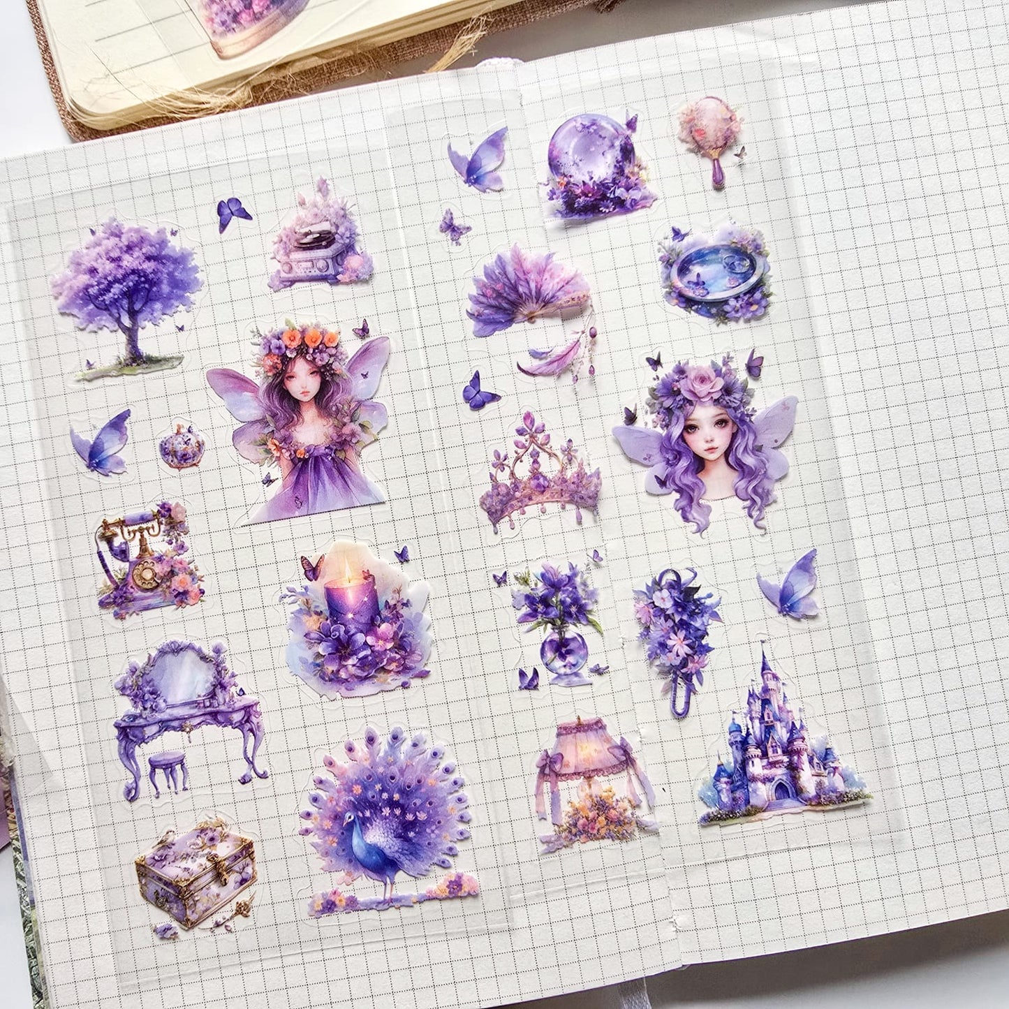 XYHM403|G9| - sticker pack Star Language Flower Dream series retro cut film handbook pet material stickers 6 pieces into 4 types
