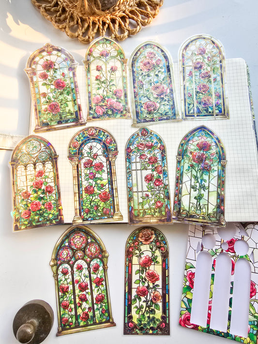 CJHS601 - sticker window Jing color series laser retro hand curtain waterproof PET material sticker