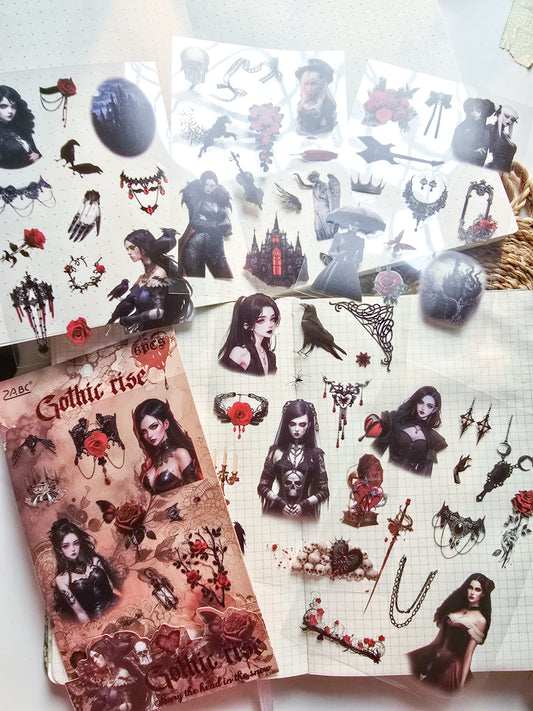 Atltb - 401 PET  Journal pet Sticker goth   - 6 sheets