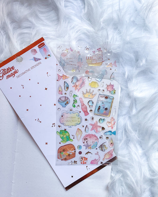 XY-804 |G-10|GB21027 | Glitter Magic | Decorative Stickers | 3D| Transparent Sticker |