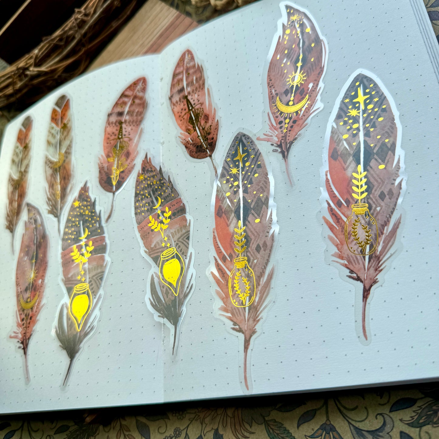 Tz2207zzr -e Transparent Pet sticker  foil Feather collection Big | 10 pc