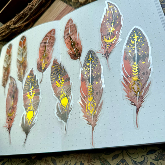 Tz2207zzr -e Transparent Pet sticker  foil Feather collection Big | 10 pc