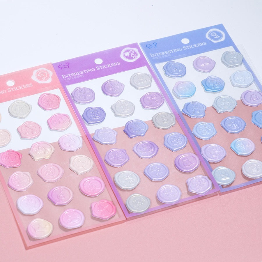 YT-EU003 Pastel Wax Seal Themed Sticker | Wax Stamp Sticker |
