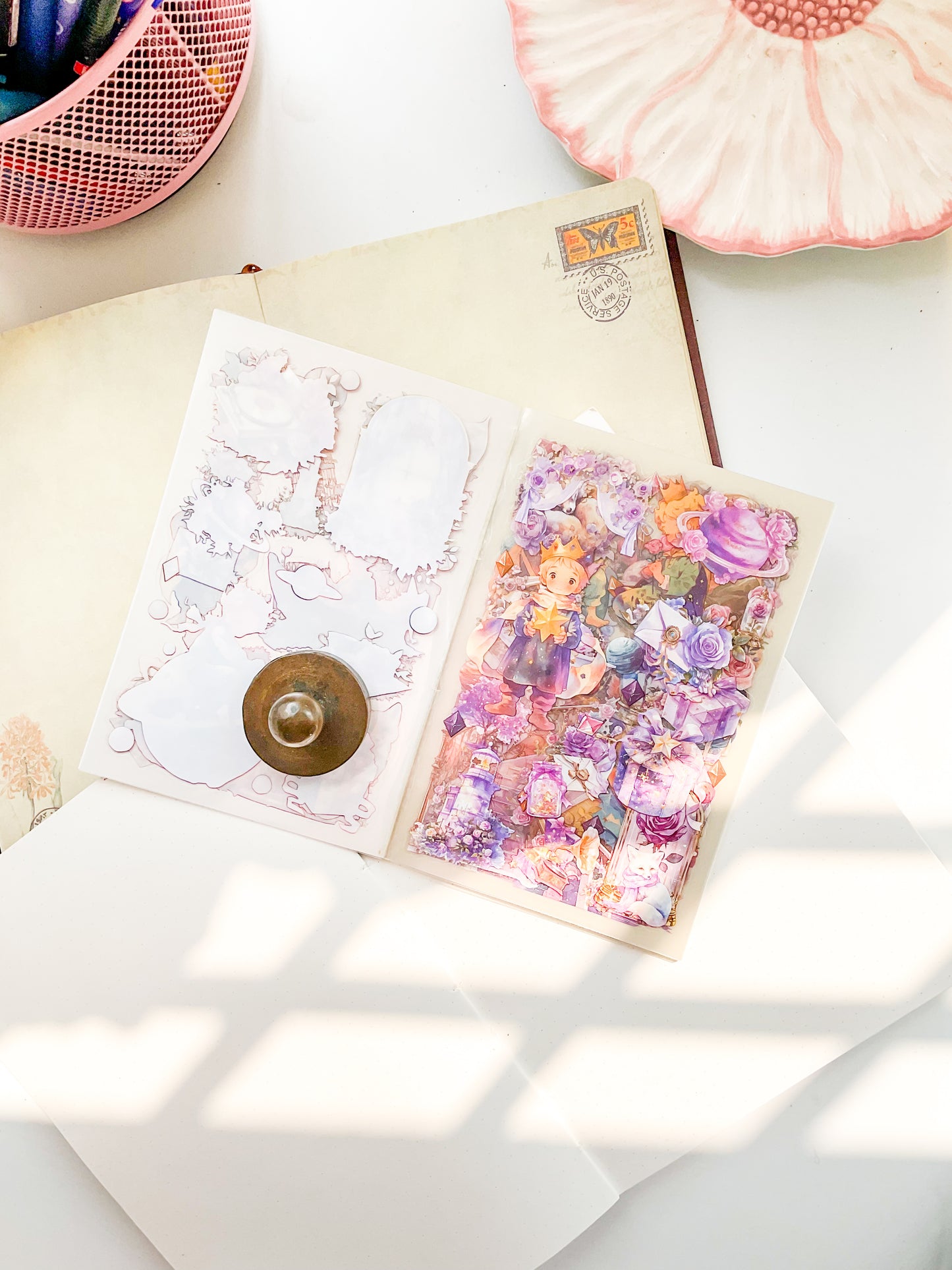 XYYH-401 Dream Garden| Fairy Tale Character Sticker Book| Little Prince Pet & Washi Sticker| 150*100mm 20Pcs| Purple Theme