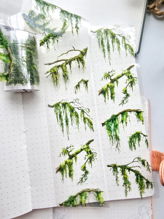 MHD-SLTX006|R-D| Tree Leaf|RD|Transparent Sticker Roll