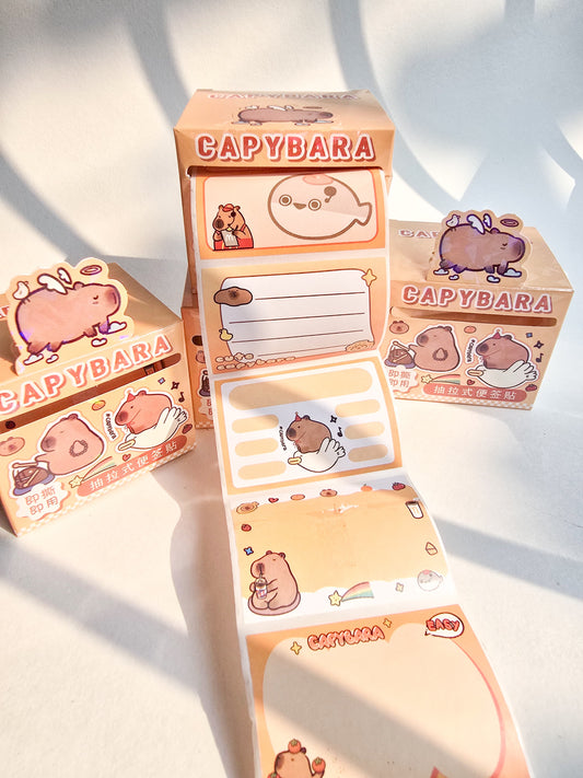 CM2757 1 |Rf| pc Kawaii Sticker Roll Brown | 48 pcs Stickers | Paper Stickers | CAPYBARA