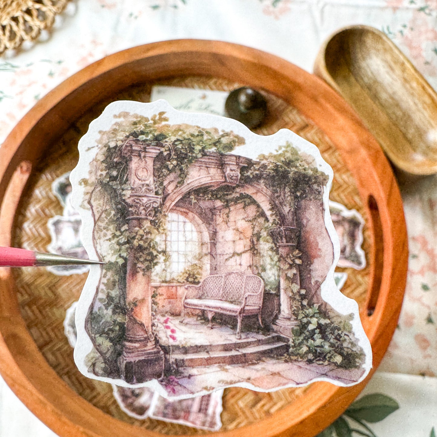 Mg015-0439 Castle Ruins Paper Sticker Pack 20Pc