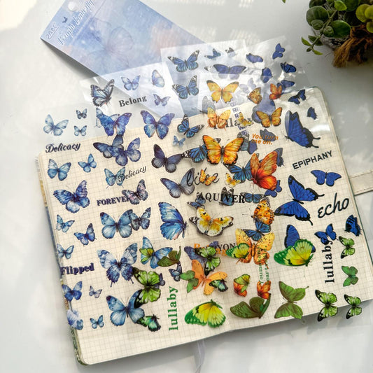 CYLG602|G-1|  sticker colorful wings streamer series butterfly cutting film hand account pet creative hand account material sticker