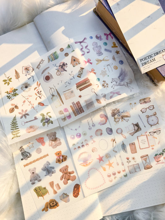Zjwd606|G-8| Poetic Dream Dream Deco Sticker  | Pack Of 6 Sheet  150* 100 mm