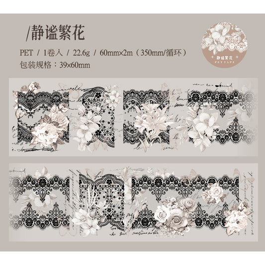 Yyml006 Journal Design Sticker Roll | Journaling Sticker Roll | B&W Design Sticker 60mmx2m