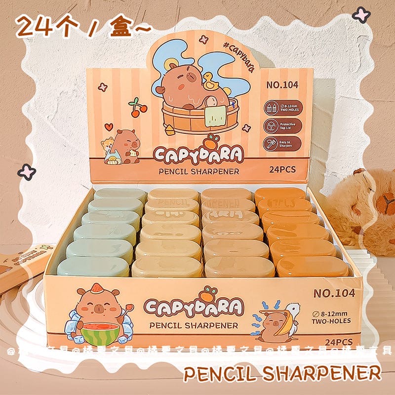 Sr0329 Kawaii Q Capybara Pencil Sharpner High Quality With 2 Different Size Blade Random Design