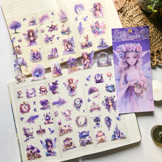 XYHM403|G9| - sticker pack Star Language Flower Dream series retro cut film handbook pet material stickers 6 pieces into 4 types