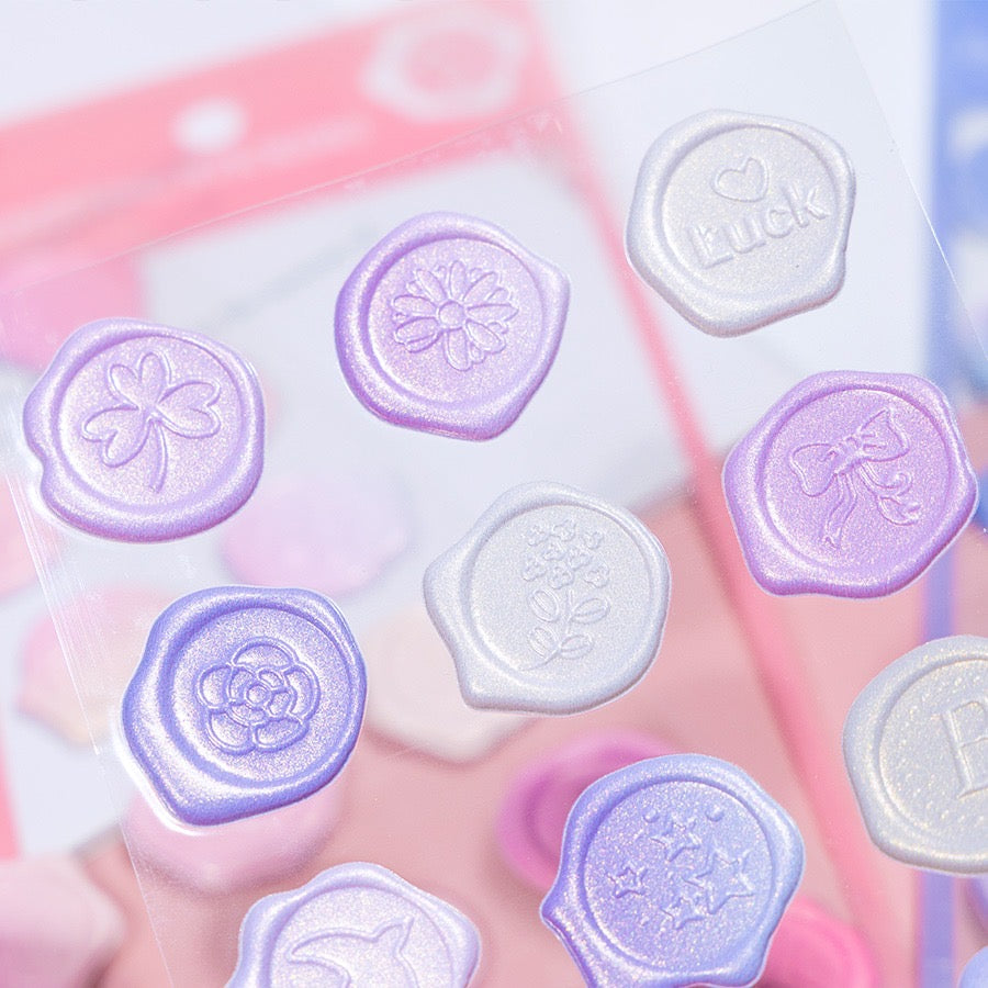 YT-EU003 Pastel Wax Seal Themed Sticker | Wax Stamp Sticker |