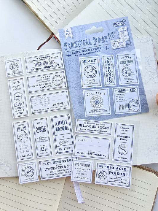 Cxyd605 Paper Sticker Sheets | Farewell Post | 4 Sheets