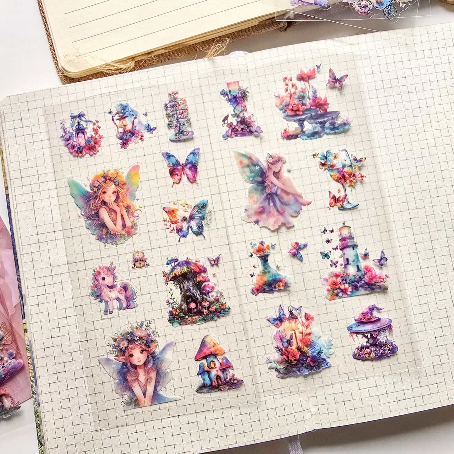 XYHM404|G9| - sticker pack Star Language Flower Dream series retro cut film handbook pet material stickers 6 pieces into 4 types