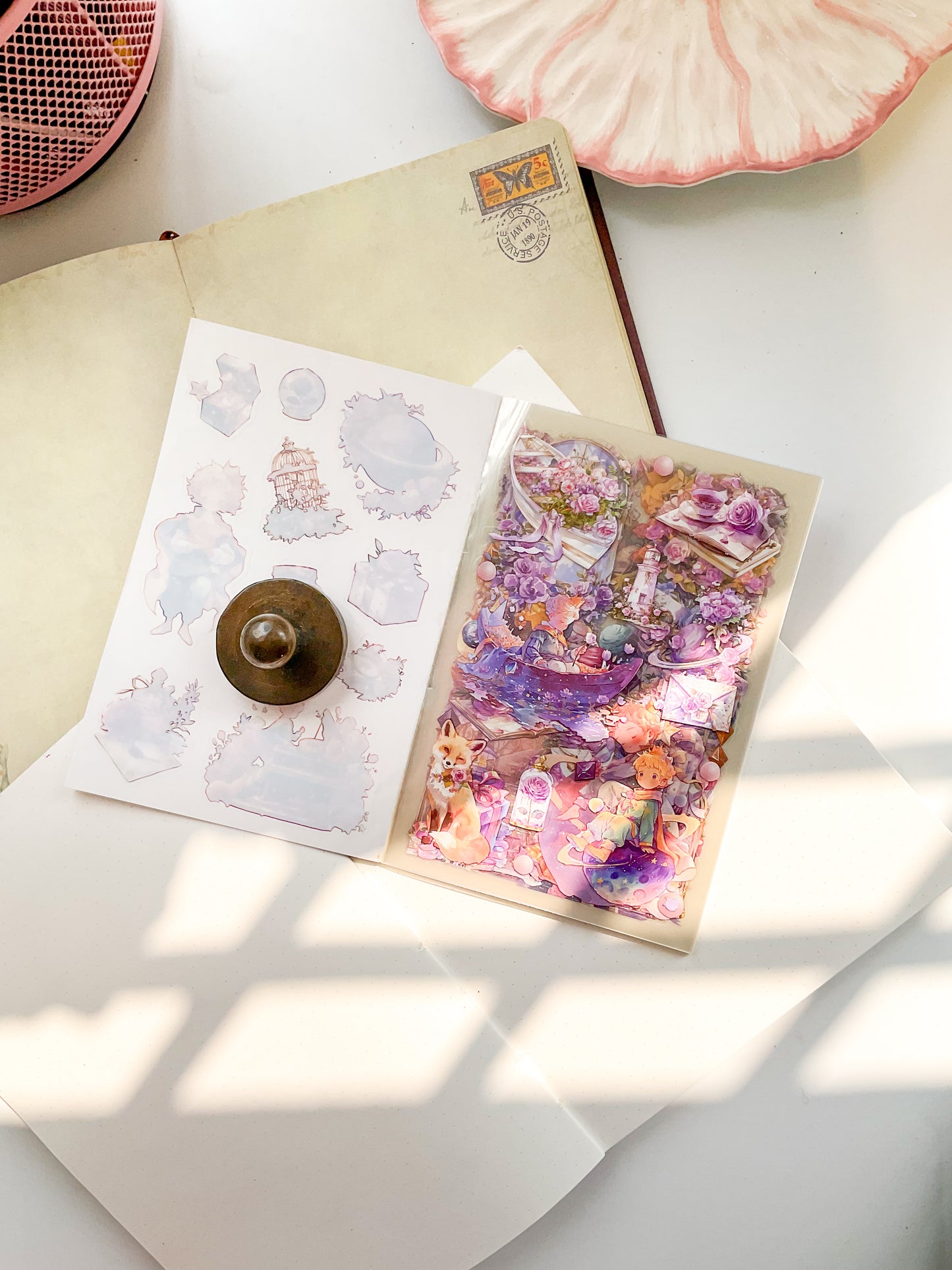 XYYH-401 Dream Garden| Fairy Tale Character Sticker Book| Little Prince Pet & Washi Sticker| 150*100mm 20Pcs| Purple Theme