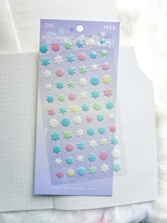 Ygth803 Snow Falling Fluffy Sticker 3D | 1 Sheet 100*185mm