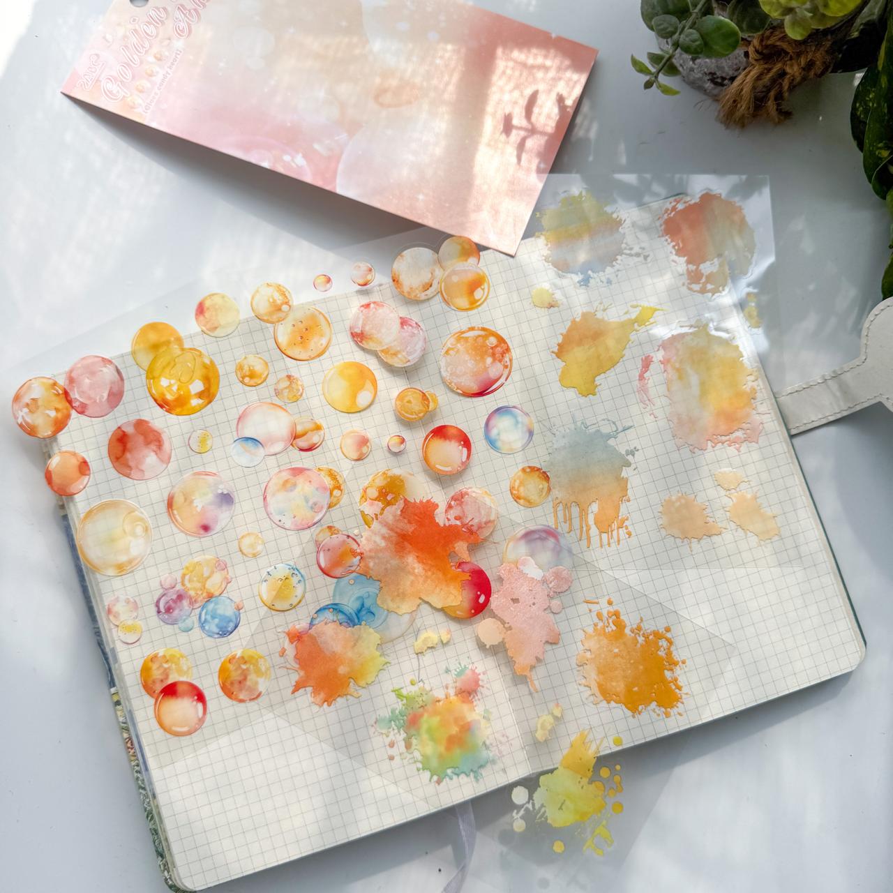 LLTX606|G-1| - pet stickers glass sugar heart series creative cut film stickers handbook material stickers 4 pieces