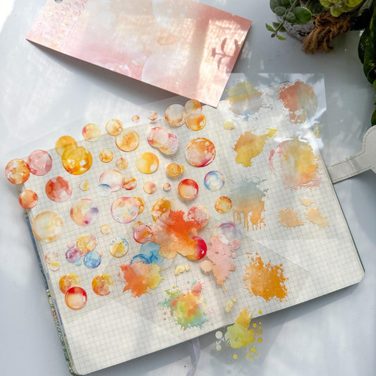 LLTX606|G-1| - pet stickers glass sugar heart series creative cut film stickers handbook material stickers 4 pieces
